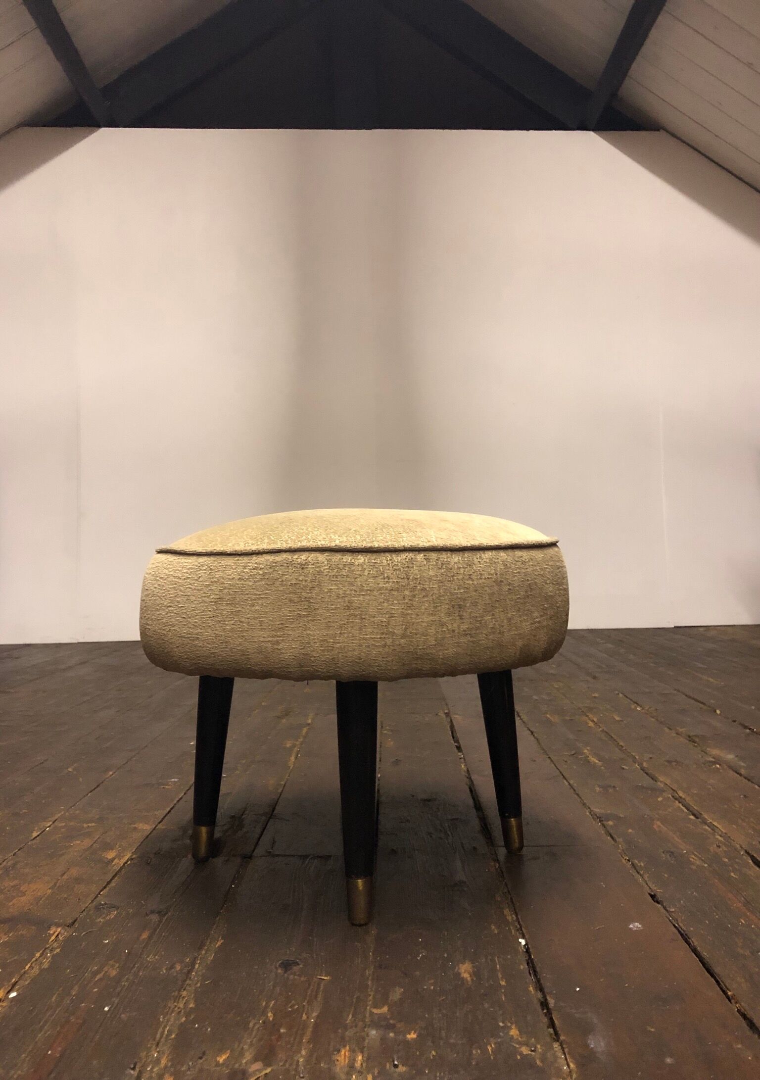 Vintage mid century atomic footstool