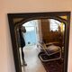 Miroir vintage glace biseautée en bois noir et doré