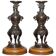 Paire de bougeoirs en bronze période Meiji vers 1870