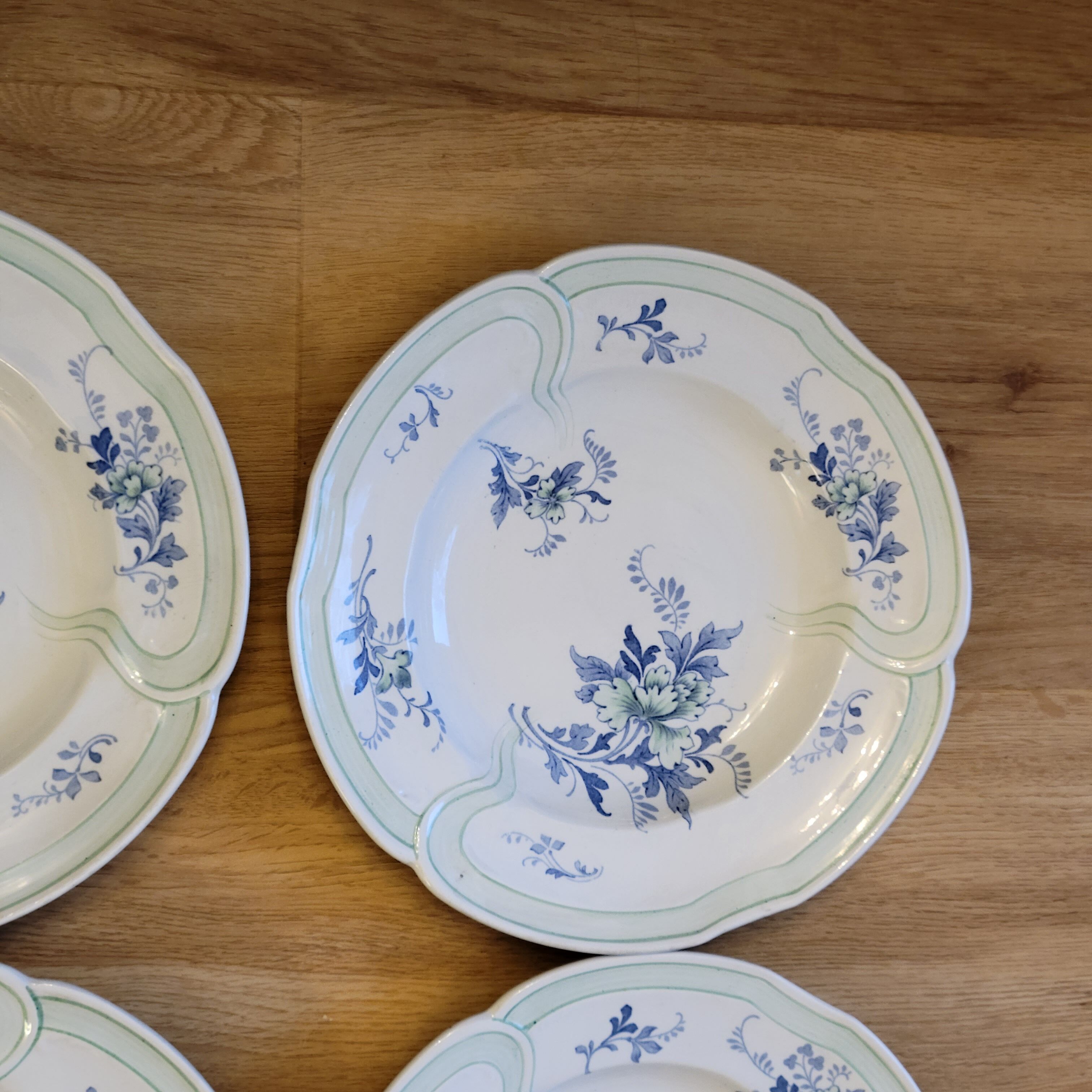 9 old K&G Lunéville hollow plates Regency model