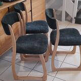 Set of 3 1970s sled chairs by the brand SELF.