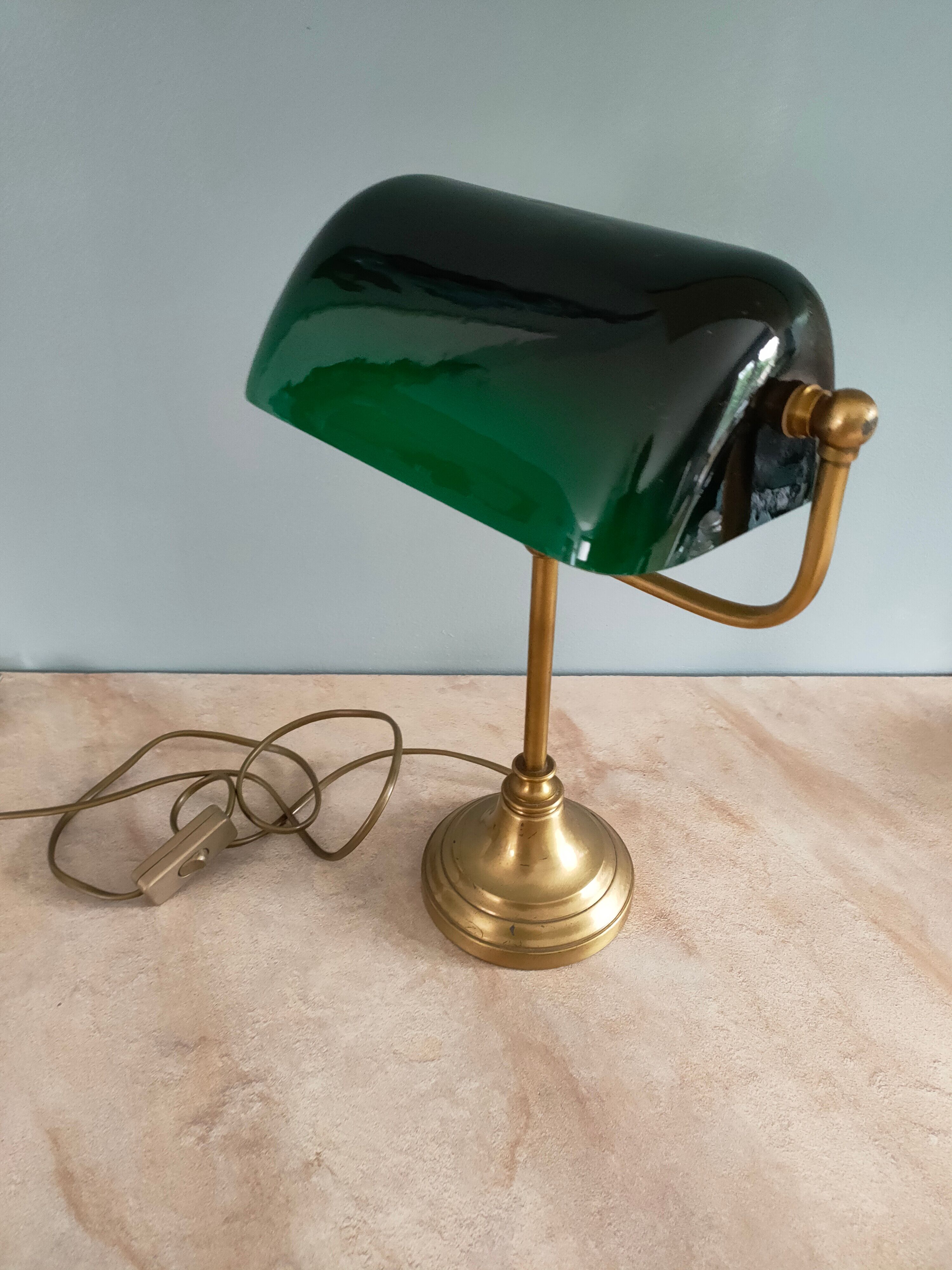 Notary lamp , banker Opaline green