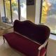 Red sofa bordeaux upholstered velvet