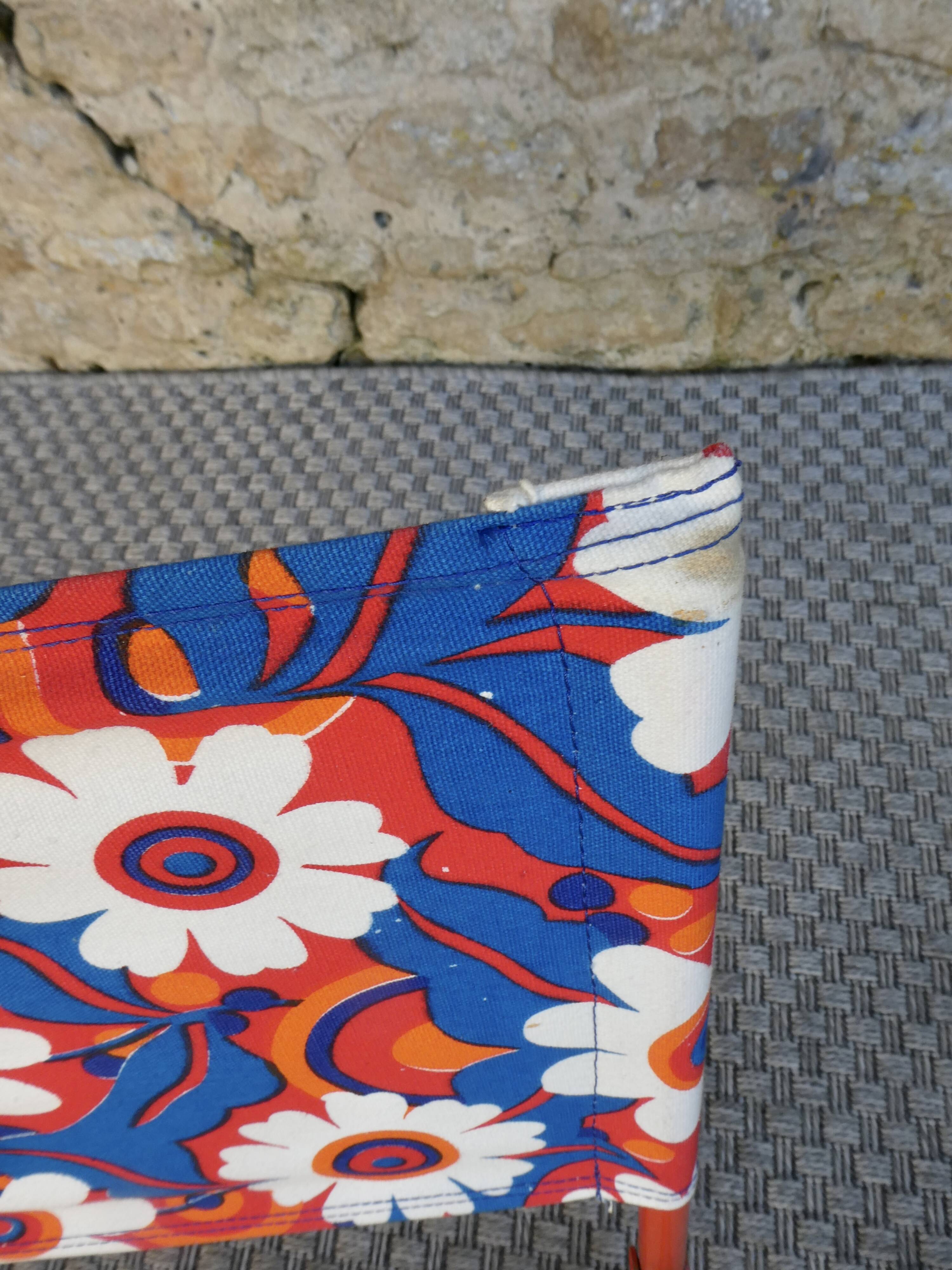 3 retro folding chairs, camping, beach, around 1970