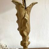 Lampe style Art Nouveau en métal doré et tissu plissé