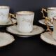 Series of five E. Bourgeois Paris porcelain coffee cups large deposit 1900