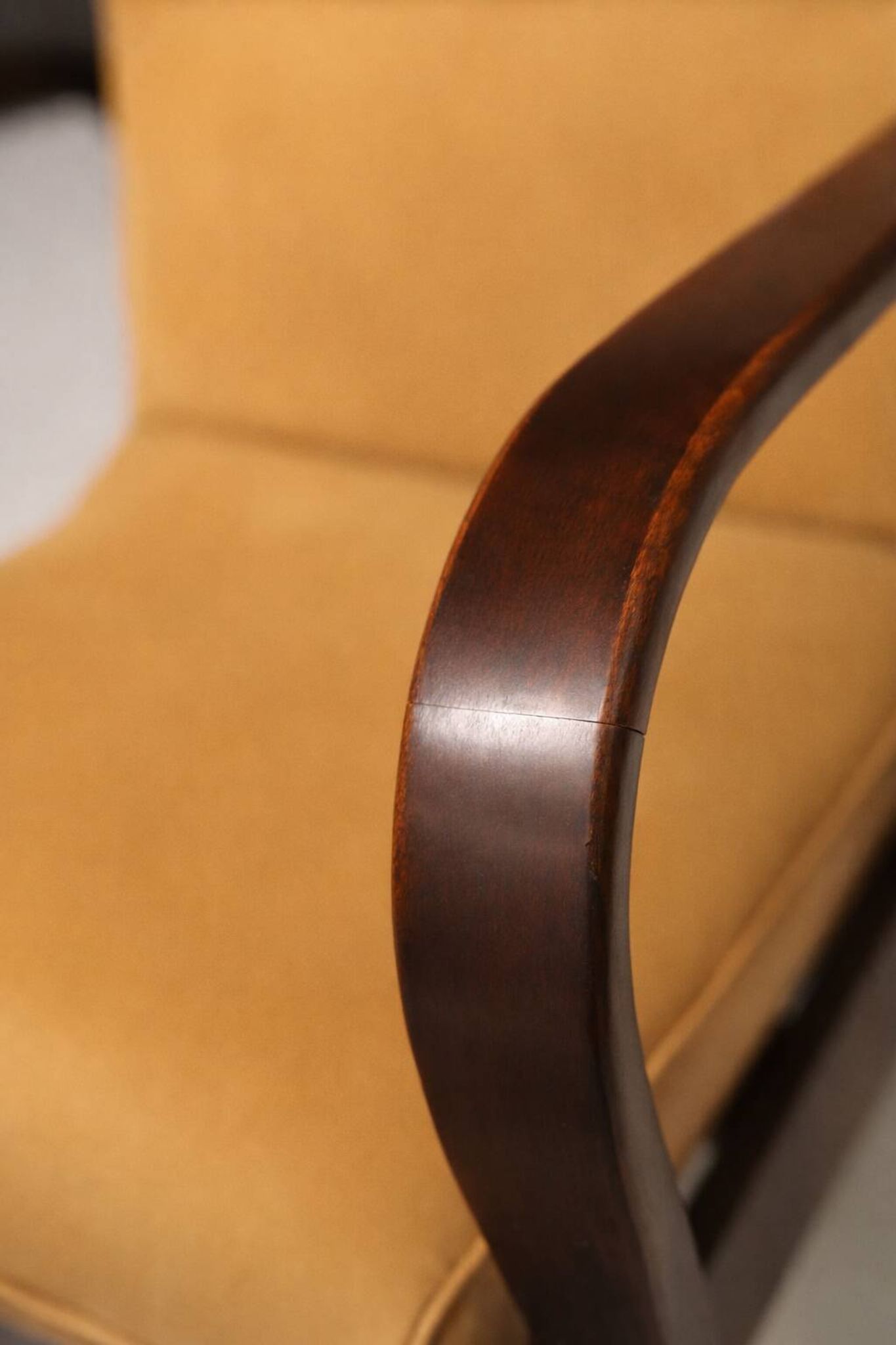 Koželka & Kropáček armchair, 1940s, silver medal – Milan Triennale 1946, restored bentwood frame