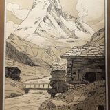 Art Deco Ink Drawing 1930 Framed