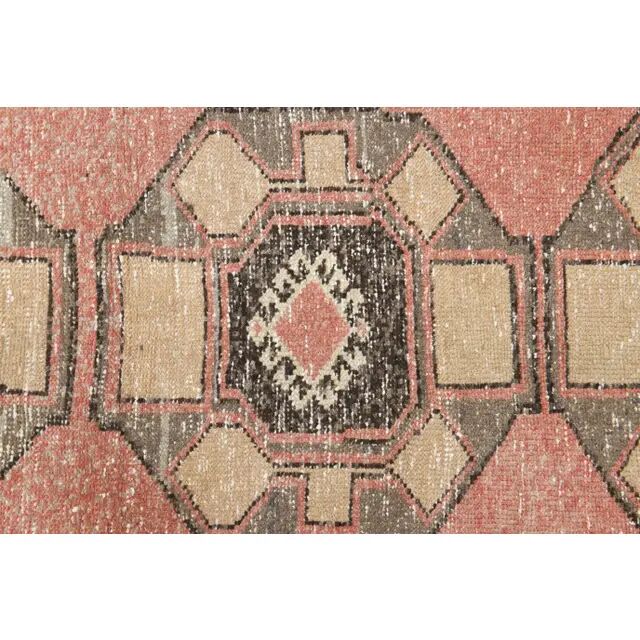 1970s Turkish Oushak Handmade Wool Cotton Orange Runner Rug 82x366