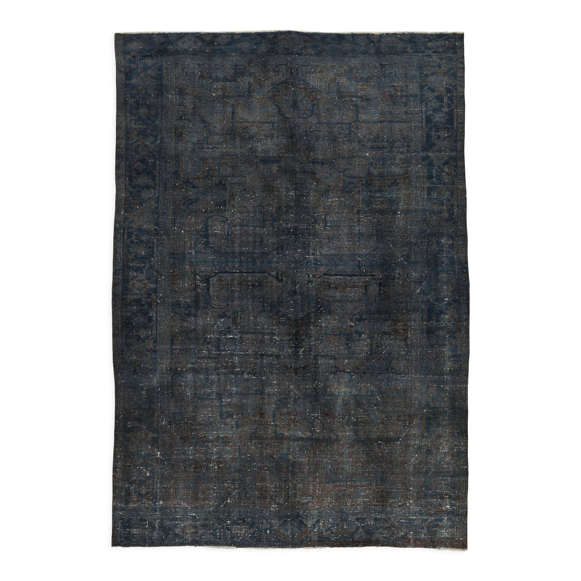 Handmade oriental contemporary 1980s 218 cm x 315 cm grey wool carpet