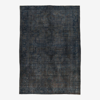 Tapis fait à la main oriental contemporain années 1980 218 cm x 315 cm tapis de laine grise