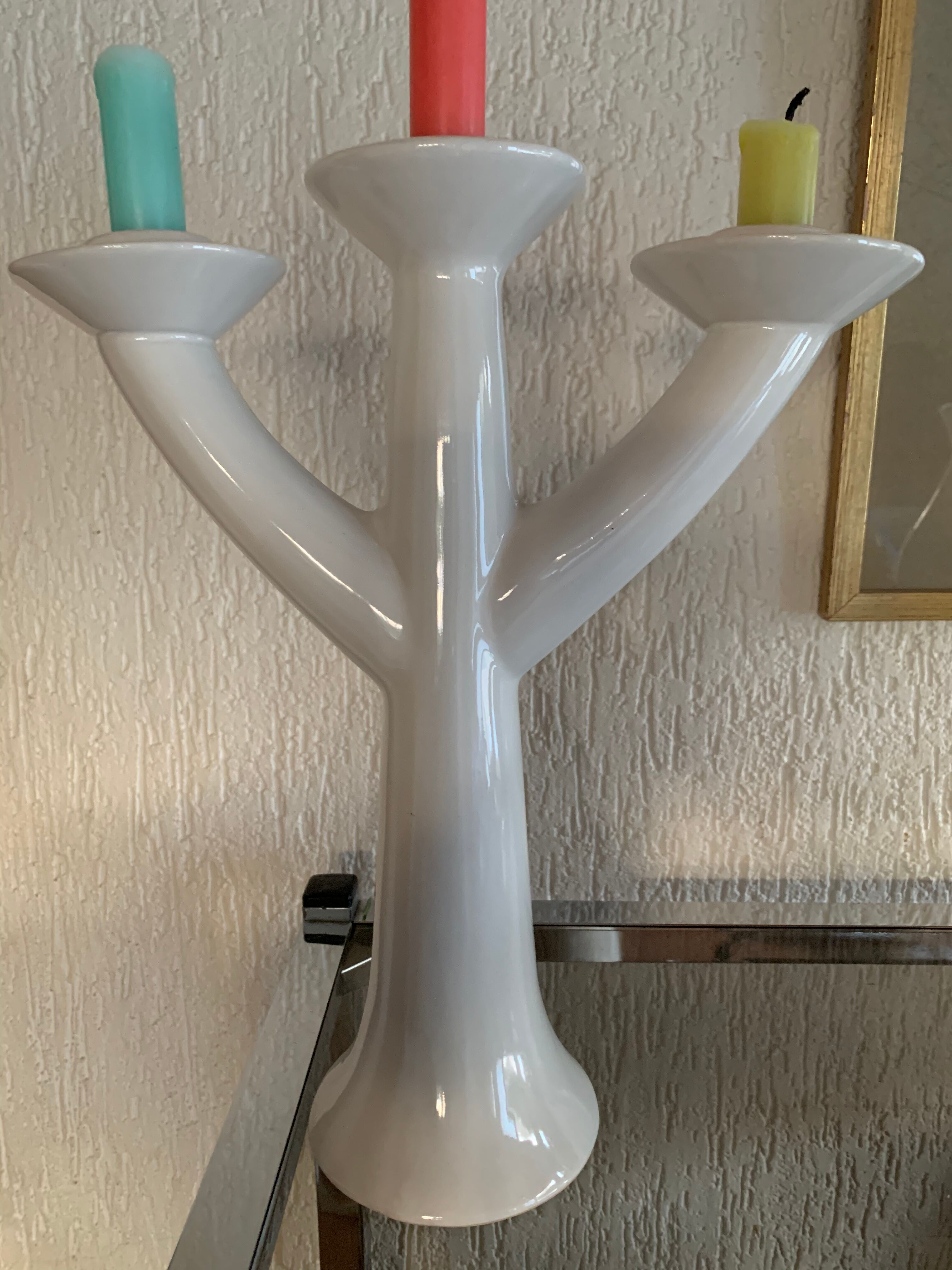 Swedish chandelier white ceramic 3 fires