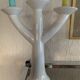 Swedish chandelier white ceramic 3 fires