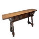 Baroque Spanish console table in carved walnut, 17th-18th century.