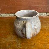 Pichet ancien vallauris céramique beige décor floral ciselé vintage #d