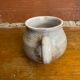 Antique vallauris ceramic pitcher, beige, chiseled floral decoration, vintage #d