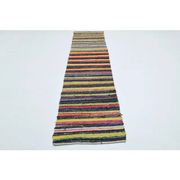 1970s Vintage Turkish Oushak Handmade Wool Cotton Yellow Runner Rug 65x318