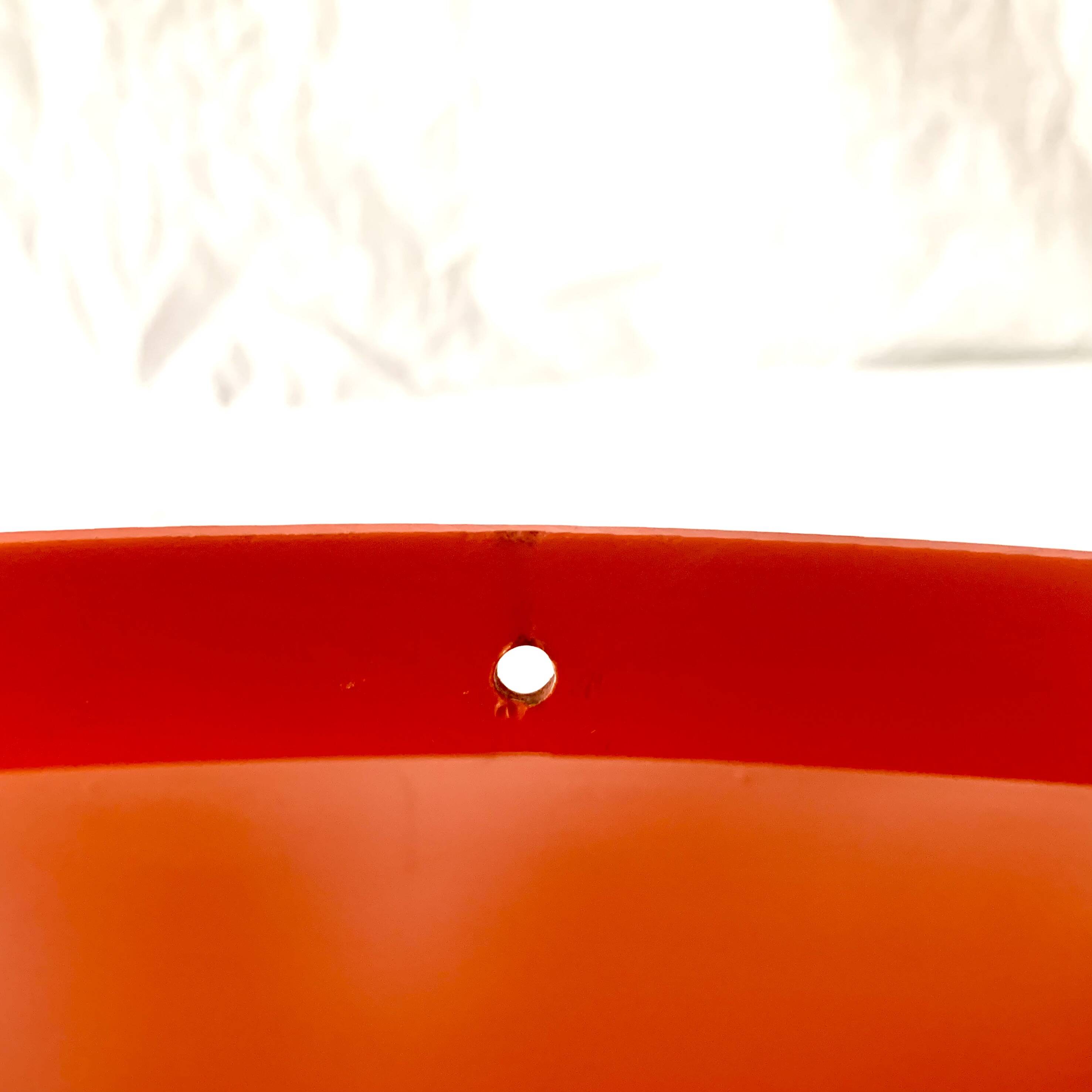 Vintage round wall mirror in orange plastic - diameter: 46 cm