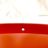 Vintage round wall mirror in orange plastic - diameter: 46 cm