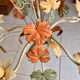 Lustre feuilles de vigne Hollywood Regency en métal laqué - 1970
