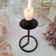 Black wrought iron candlestick