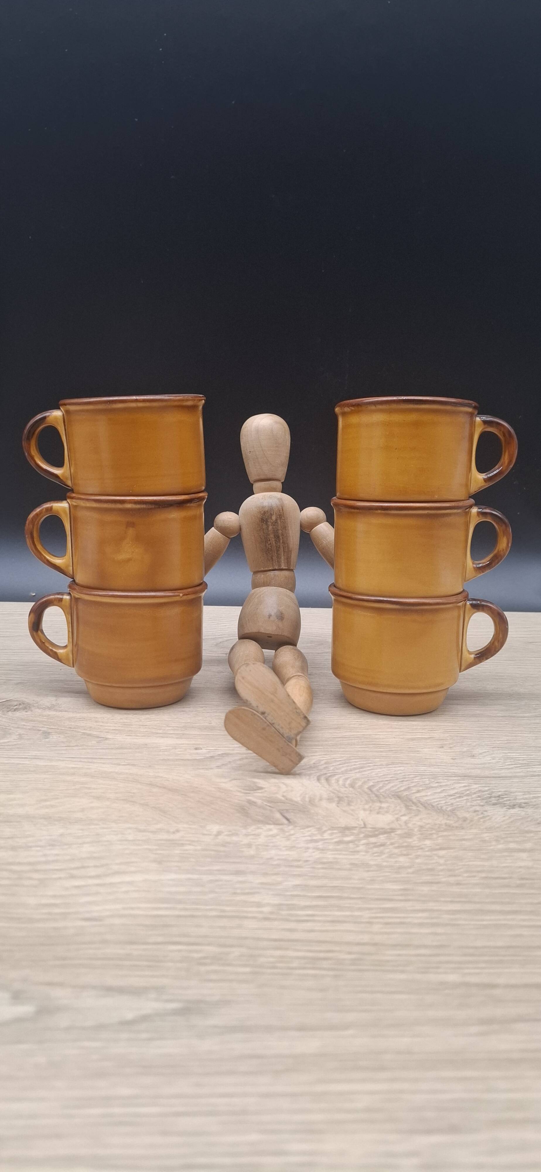 Set of 6 Saint Clément coffee cups, France