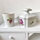 Limoges porcelain toiletry bottles decorated with roses