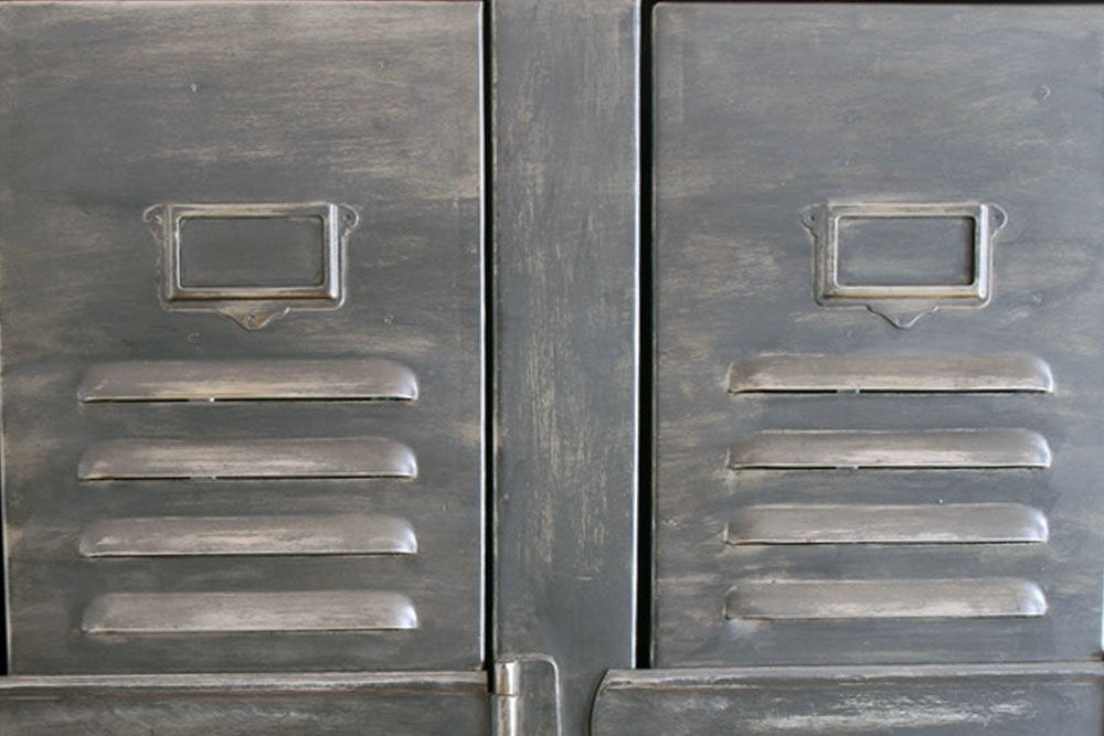 Former locker room metal industrial 3 doors.