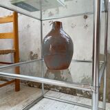 Vase terre émaillée signé