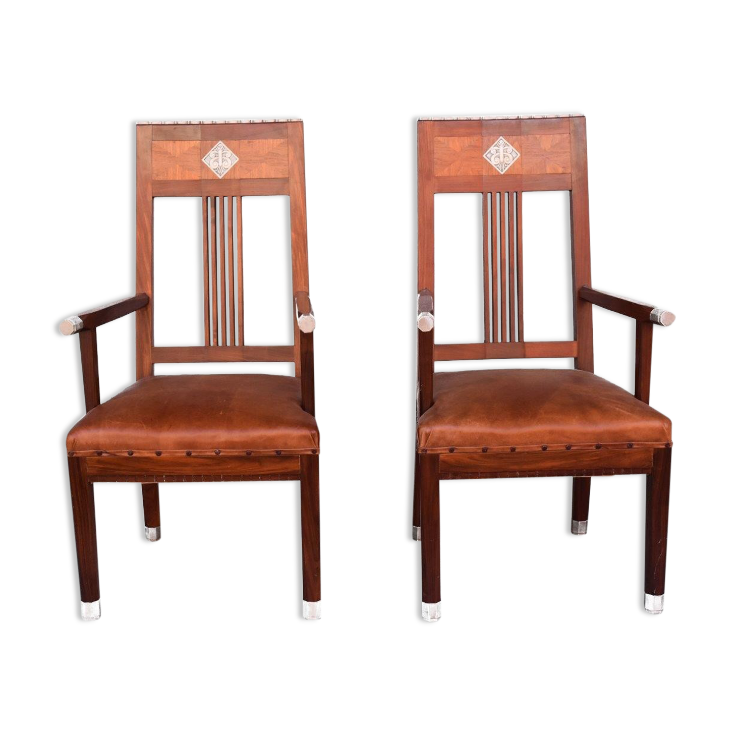 Pair of art deco 1930 rosewood Chair