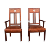 Pair of art deco 1930 rosewood Chair