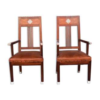 Pair of art deco 1930 rosewood Chair
