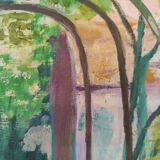 Oil on canvas garden