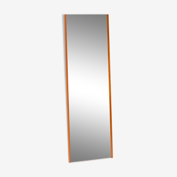 Miroir vintage scandinave rectangulaire en teck 1960.