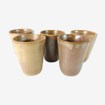 5 coffee cups Digoin sandstone
