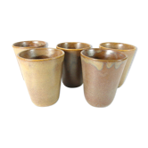5 tasses à café de Digoin en grès