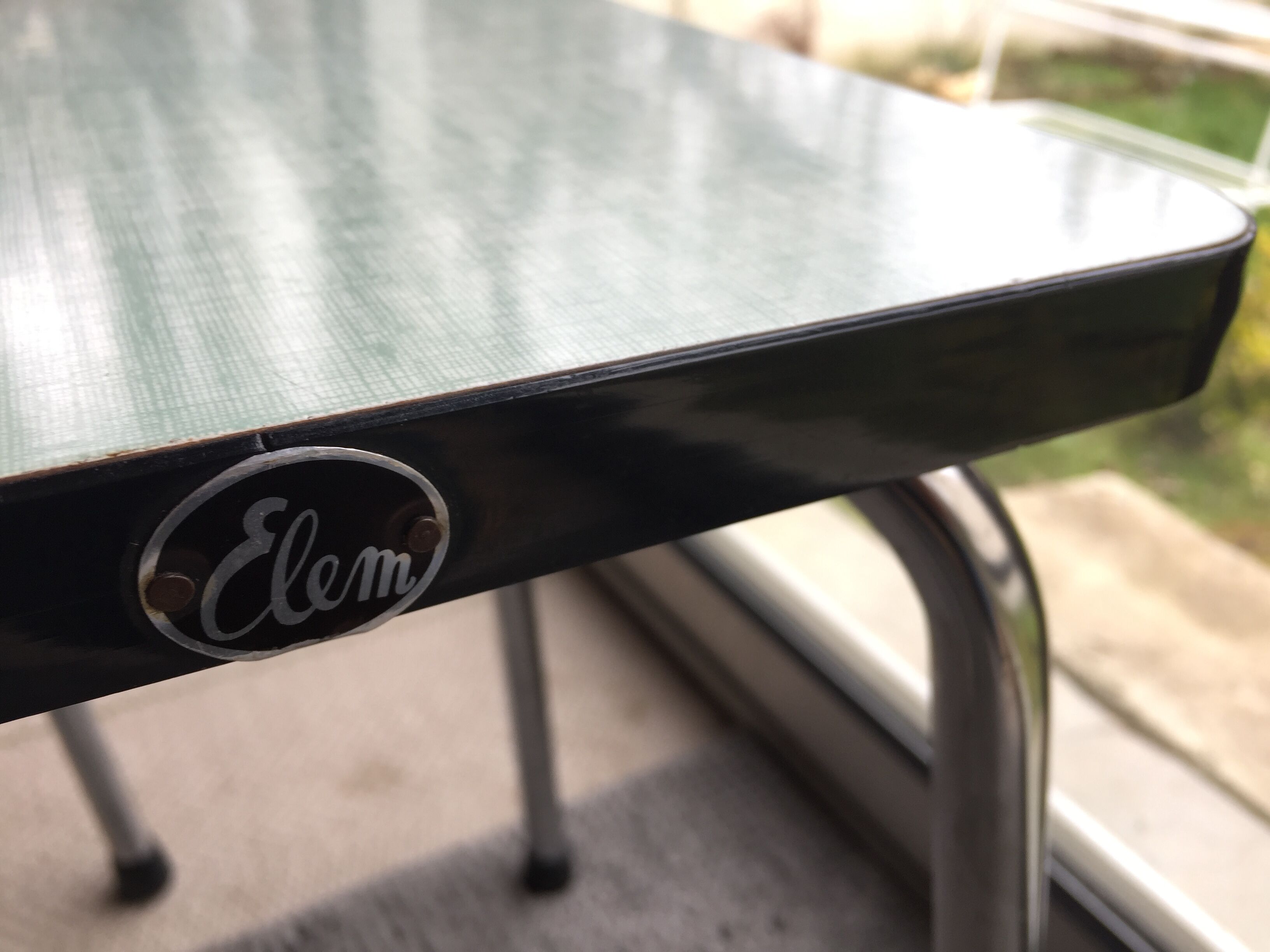 Duo of vintage matching stools in 60s formica brand Elem