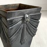 Small Art Deco vase in gray enameled cast iron