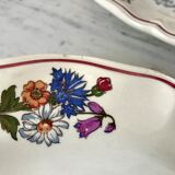 trio of hollow plates Sarreguemines model Agreste 60s