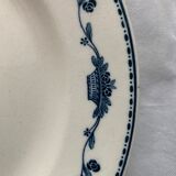 Lot of 8 flat plates and 8 hollow plates in ancient blue salins earthenware