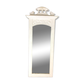 Beveled mirror art nouveau in painted wood