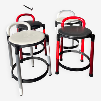 Lot de 4 tabourets "polo" vintage KARTELL design Anna Castelli Ferrieri