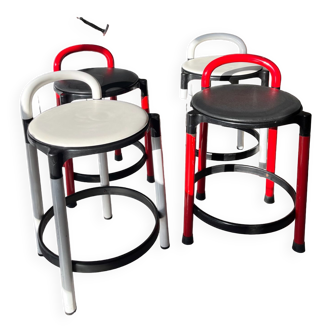 Set of 4 vintage "polo" stools KARTELL design Anna Castelli Ferrieri