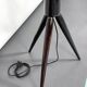 Wood tripod floor lamp, Italy, 1950s