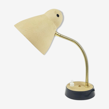 Ancienne lampe de bureau bras articulé en métal doré années 50