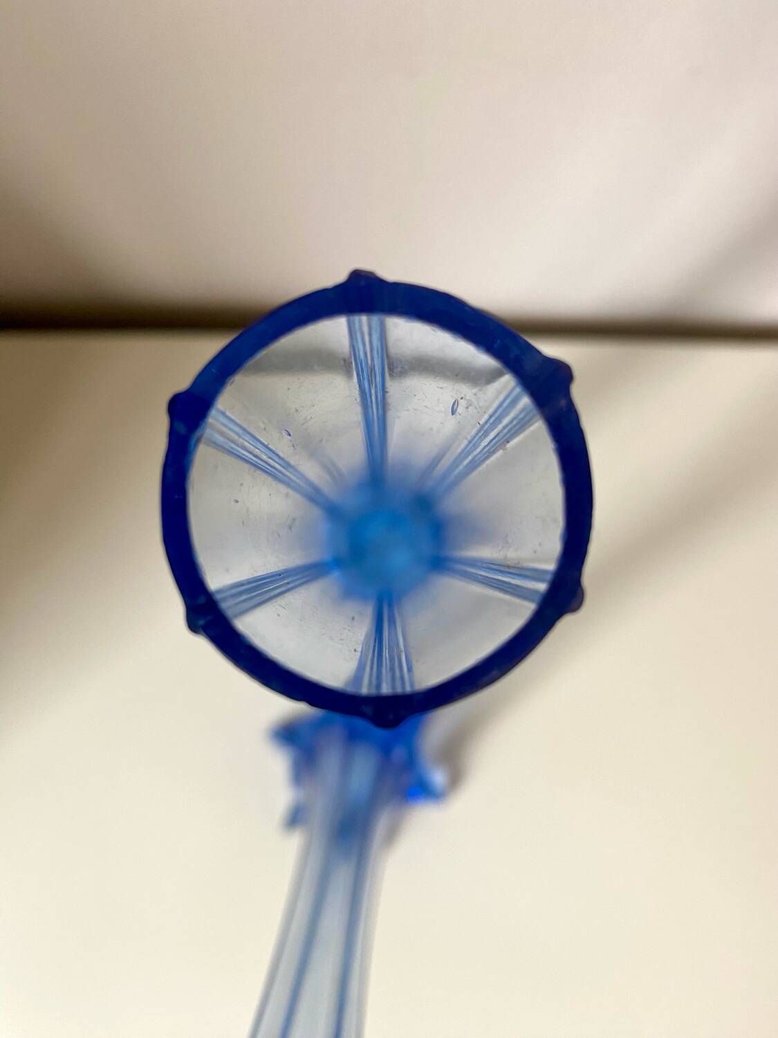 Pair of old blue soliflores