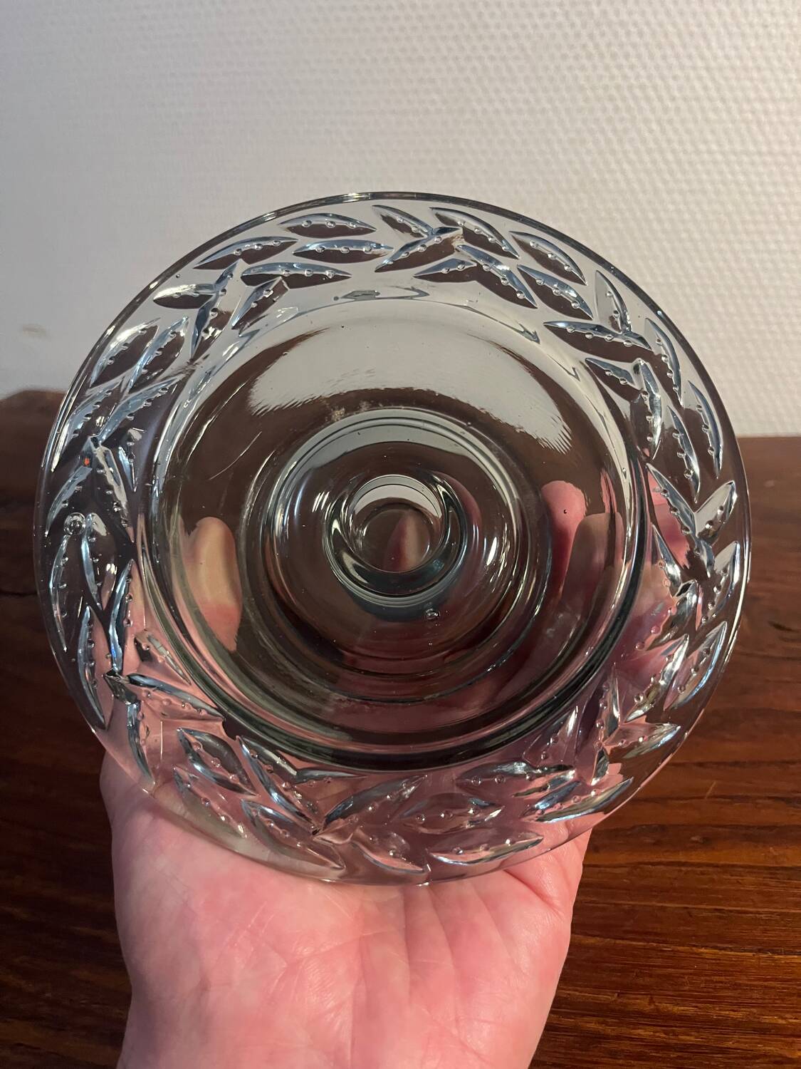 Pair of bubbled and ribbed glass candlesticks from the 70s