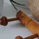 Vintage bamboo style wooden coat rack
