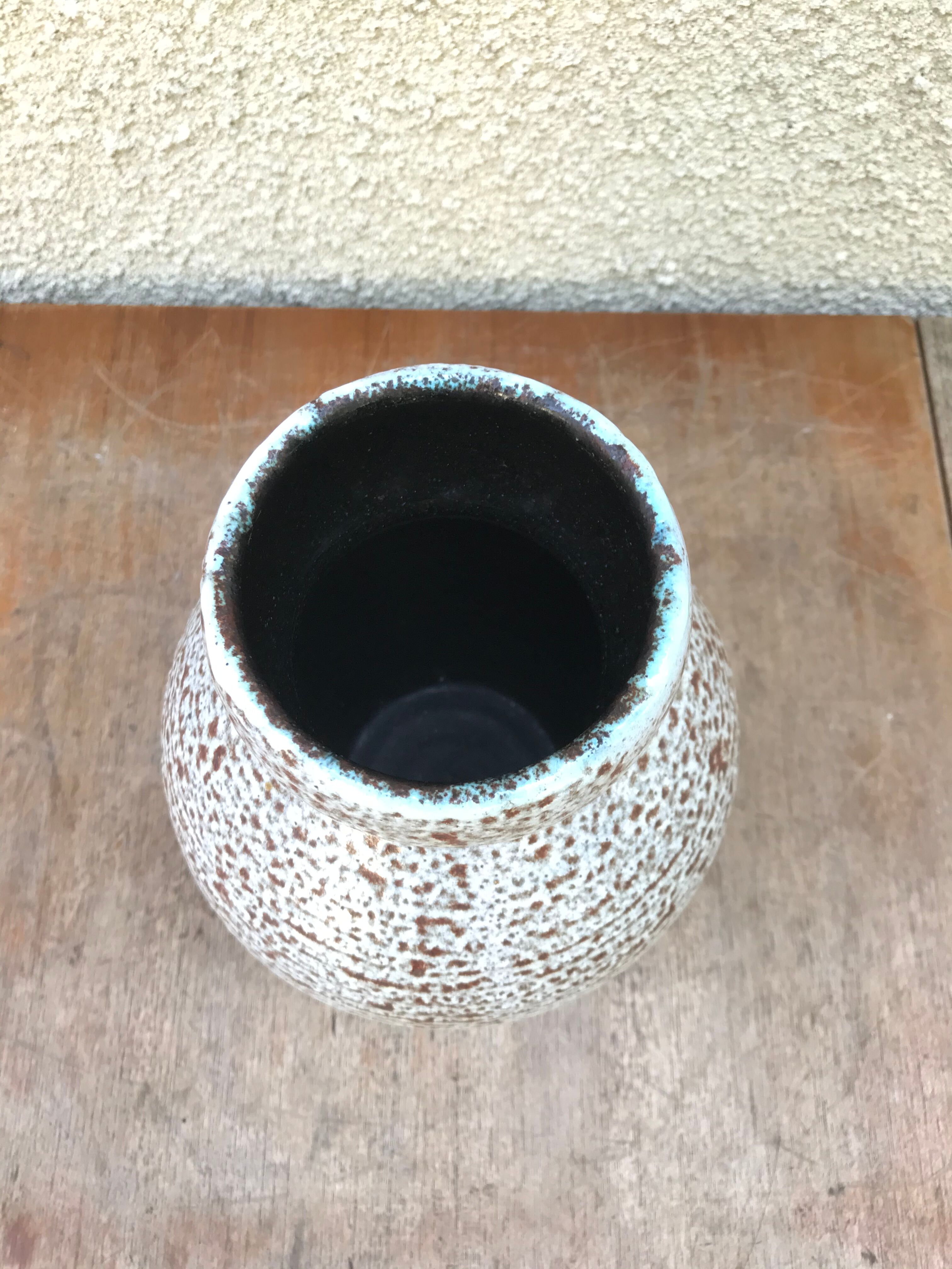 Old Ceramic Vase Brown Grey 70s Vintage