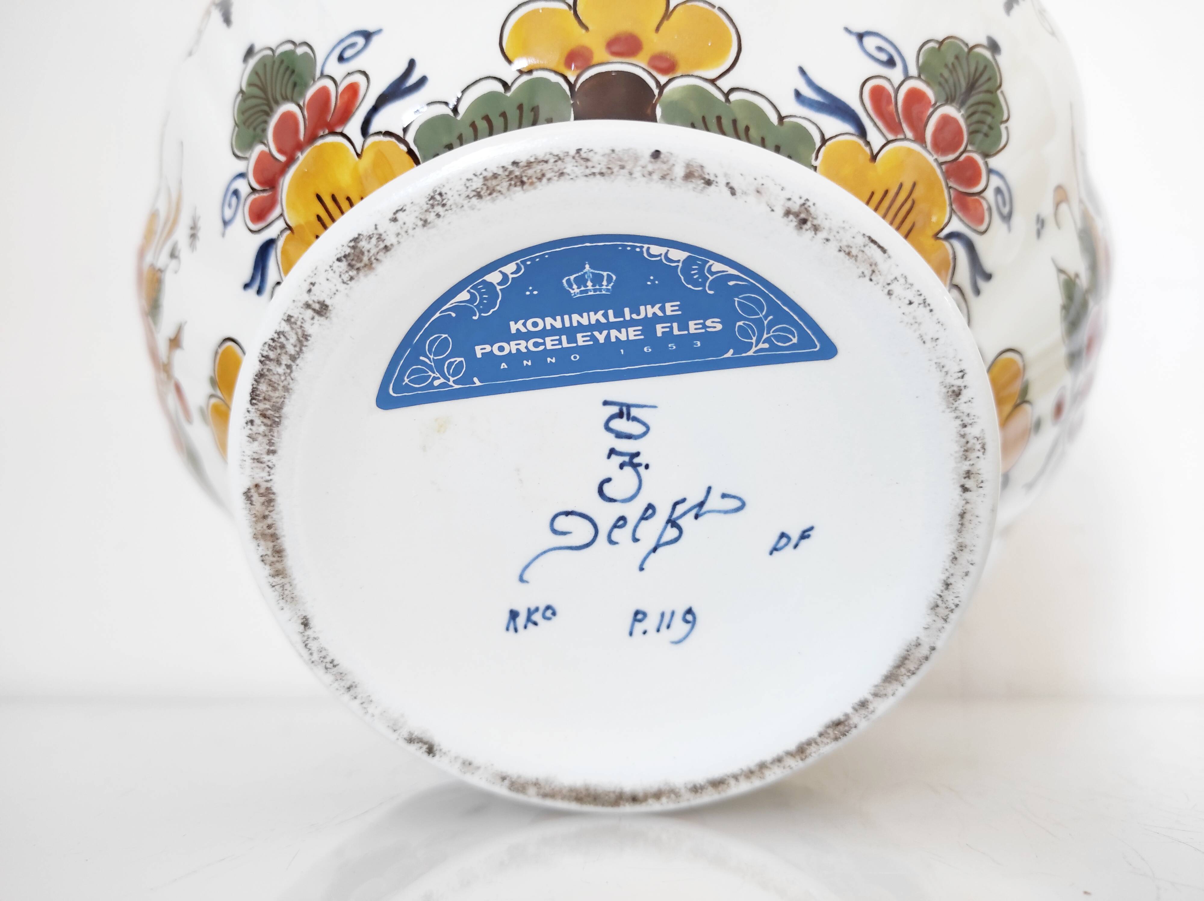 Delft Porceleyne Flower Pot Cache